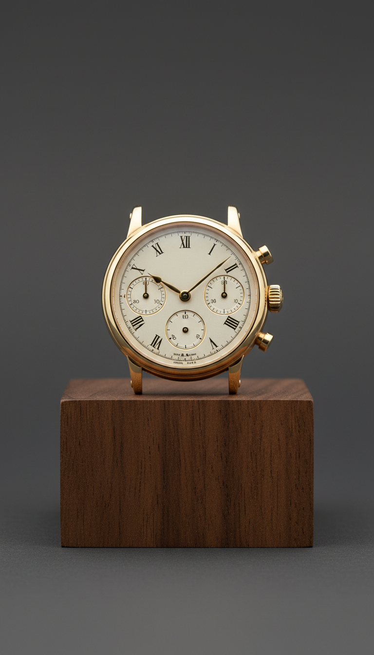 Leather strap watch with sapphire crystal